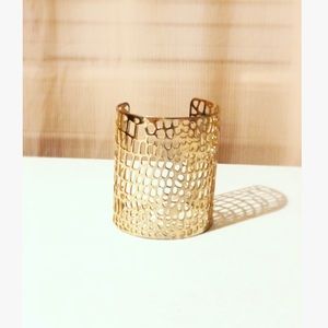 GoldTone Cutout Cuff  Bracelet